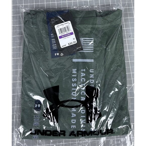 Under Armour Freedom Spine Mens Size 2X OD Green T-Shirt NEW - Picture 8 of 8